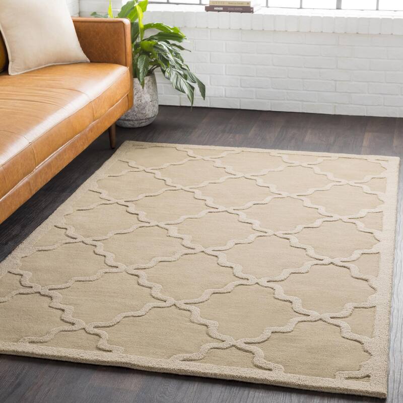 Hand-Tufted Amy Tone-on-Tone Lattice Wool Area Rug