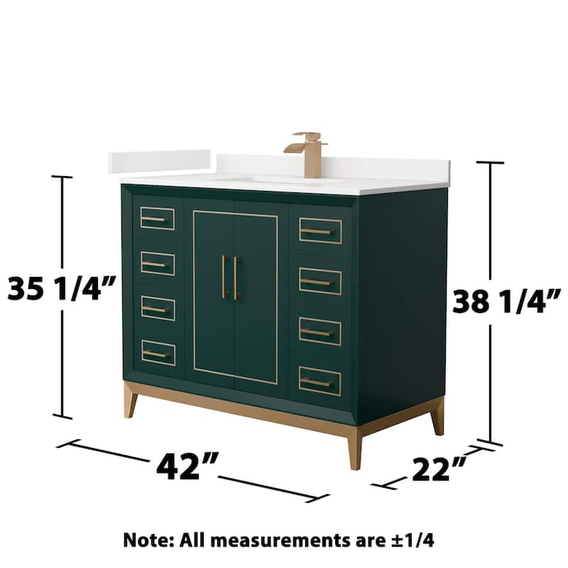 Wyndham Collection WCH515142S-QTZ-UNSMXX Marlena 42" Free Standing