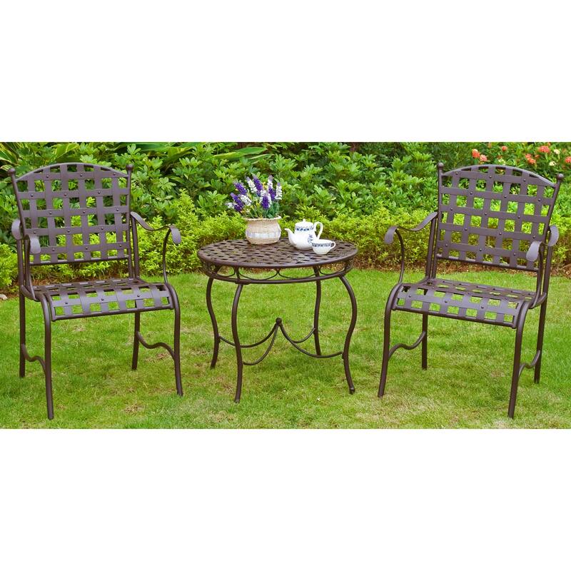 Santa Fe Nailhead 3-piece Iron Bistro Set