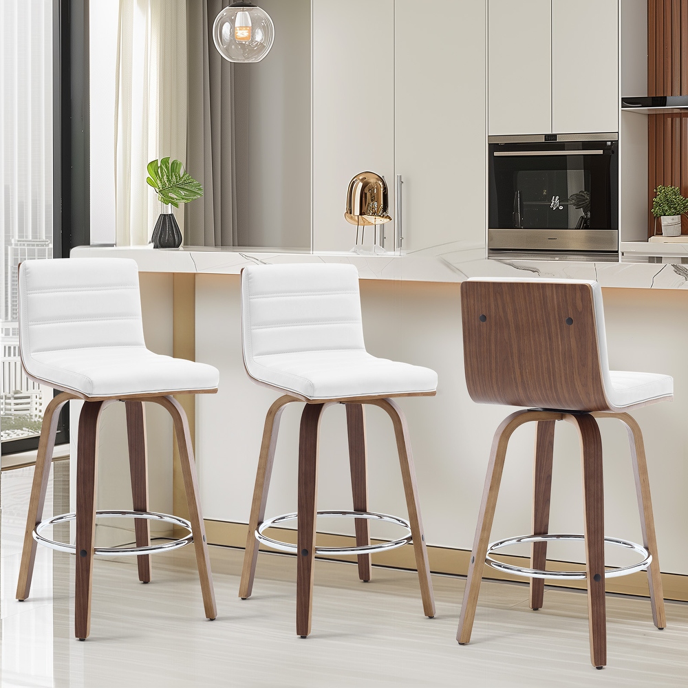 3 white bar stools top