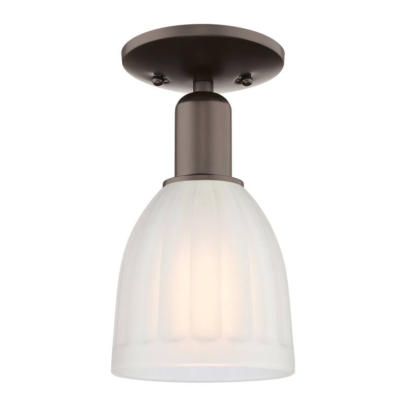 Innovations Lighting 716-1C-11-6 Brookfield Semi-Flush Brookfield 6" - Oil Rubbed Bronze / White