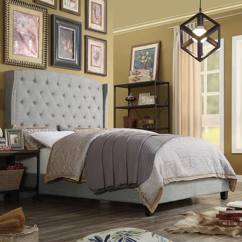 Copper Grove Maturin Upholstered Panel Bed with Wingback Headboard