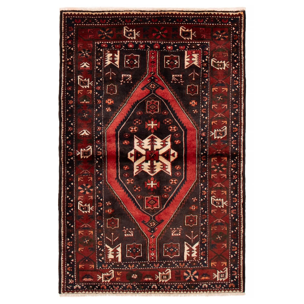 ECARPETGALLERY Hand-knotted Andelz Red Wool Rug - 4'7 x 6'10