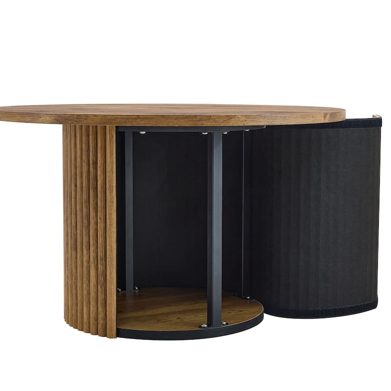27.5" MDF Coffee Table with Roman Column Legs and Hidden Storage for Living Room