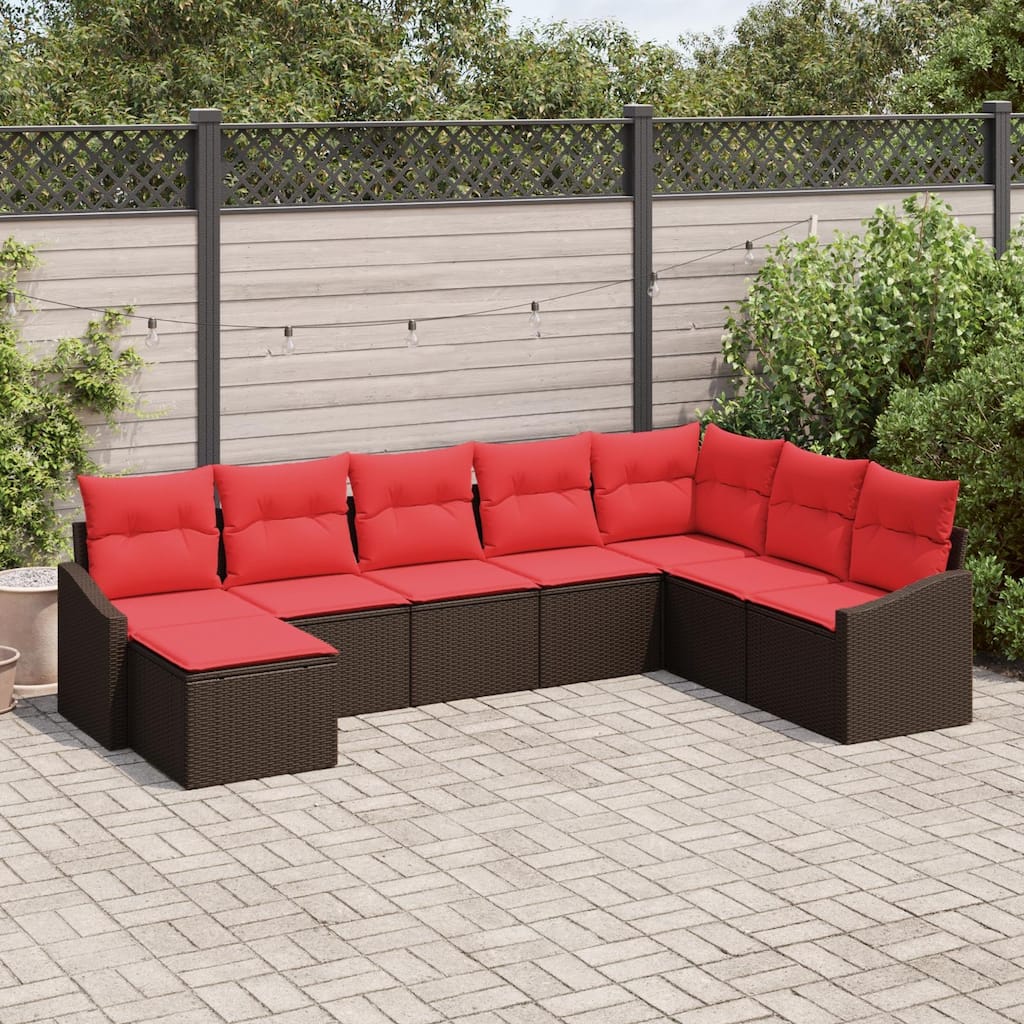 vidaXL 9 Piece Garden Sofa Set with Cushions - 113.6×70.3×46.1