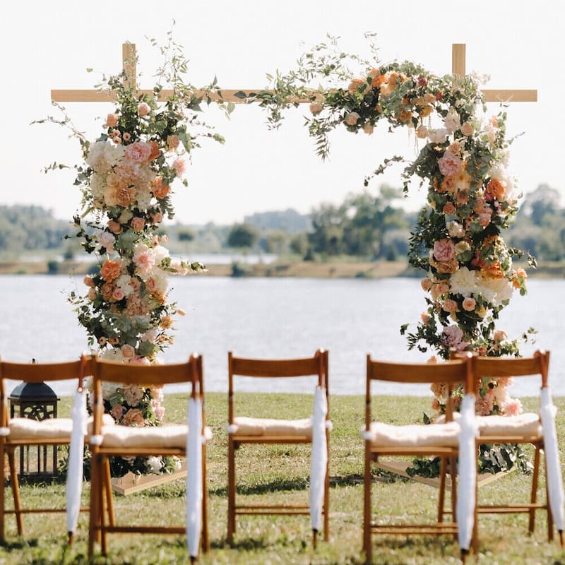 10x10ft Wood Wedding Backdrop Stand Large Garden Flowers Frame