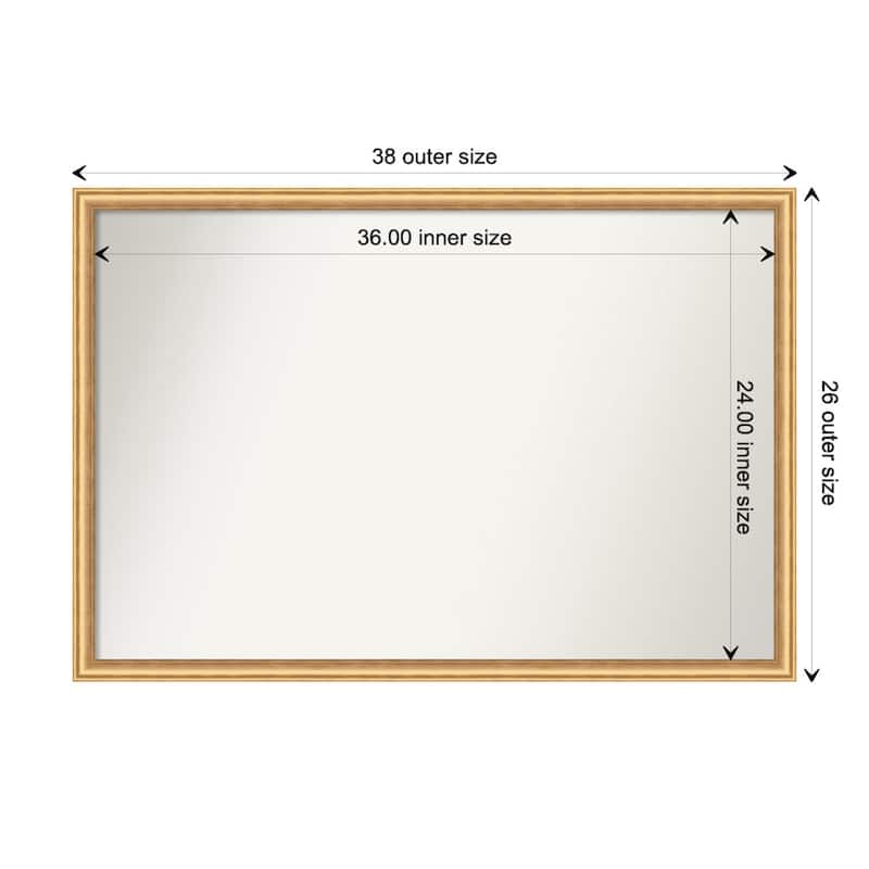 Salon Scoop Non-Beveled Wood Framed Wall Mirror - Salon Scoop Gold - Glass Size 36x24