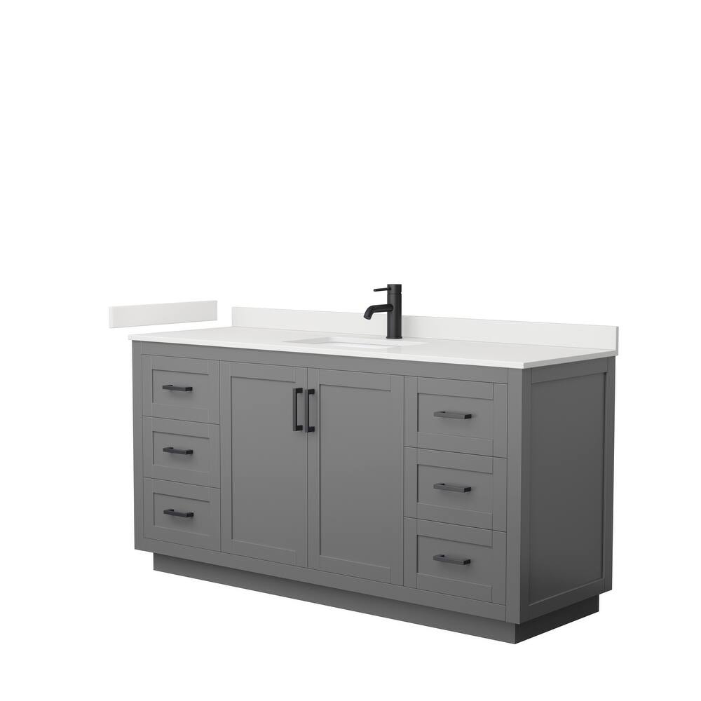 Miranda 66-inch Single Vanity, Quartz Top