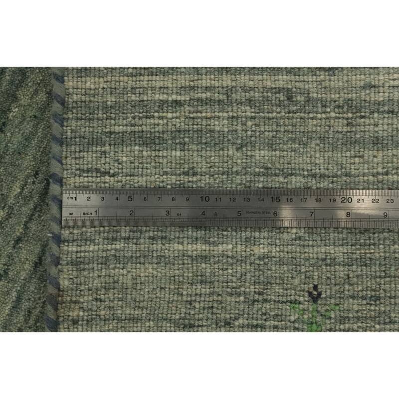 Hand Knotted Oriental 100% Wool Carpet Tribal Animal Pictorial Green Gabbeh Area Rug - 9' 0'' X 6' 0''