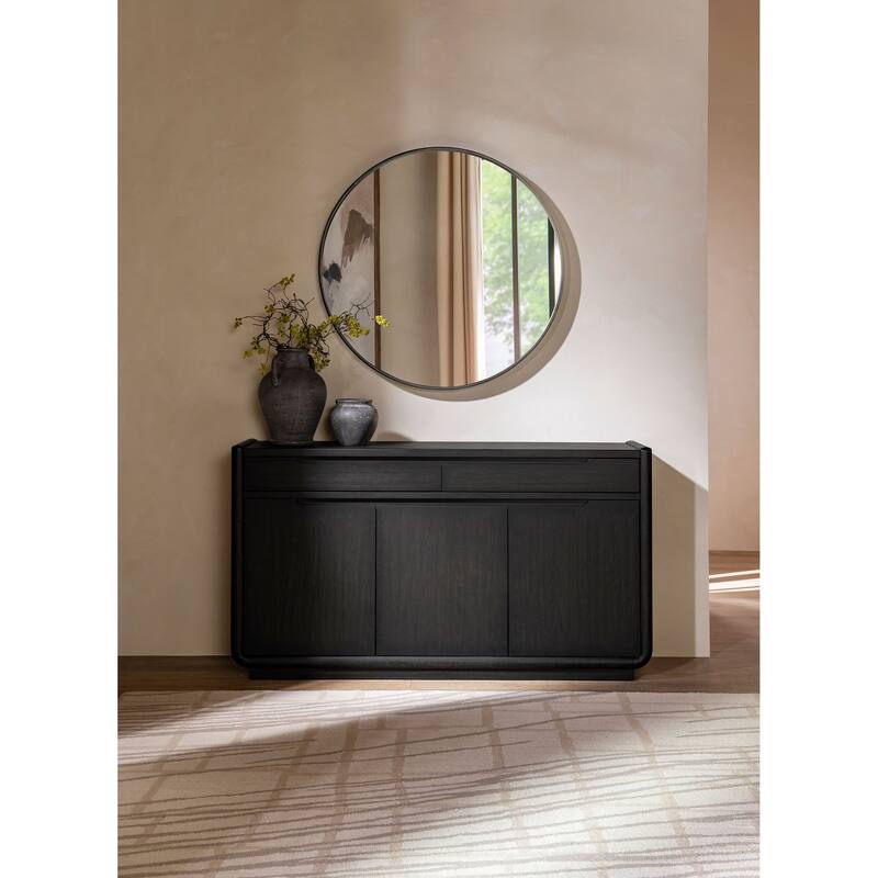 Leandro 2-drawer Dining Sideboard Server Burnished Black - 64" x 19" x 36"