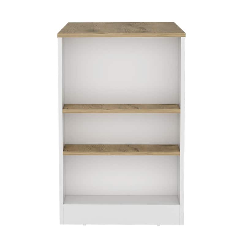 Kitchen Island with 3-Side Shelves for Dining Room.
