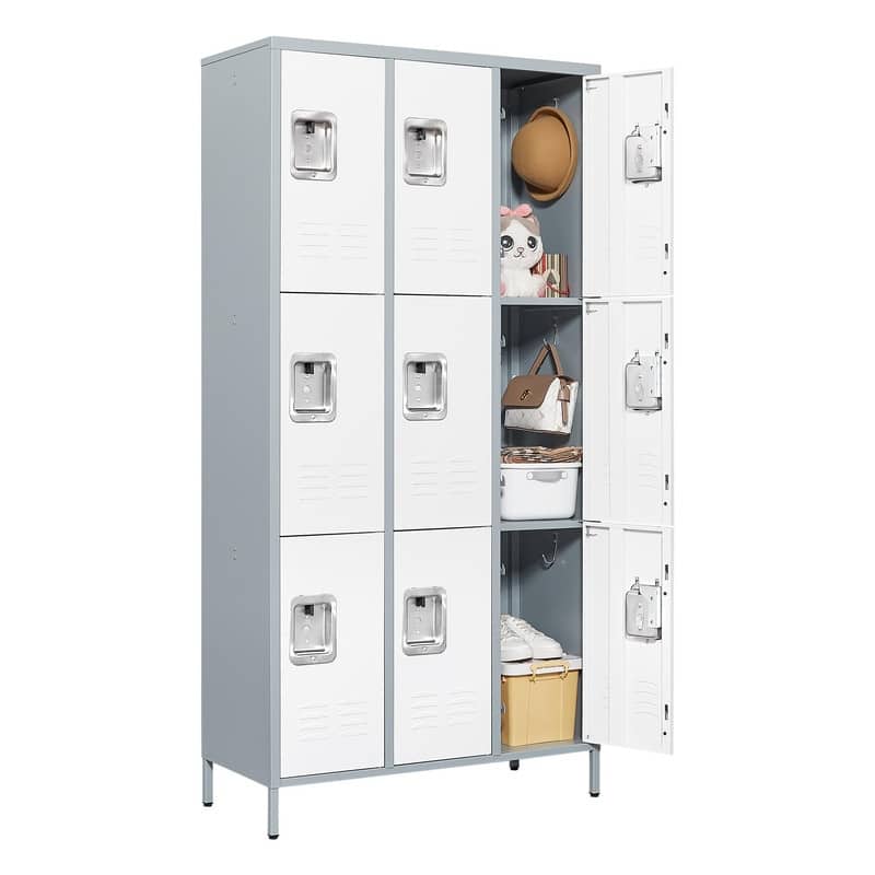 Large Steel Storage Locker with 9 Doors for Employees School Gym
