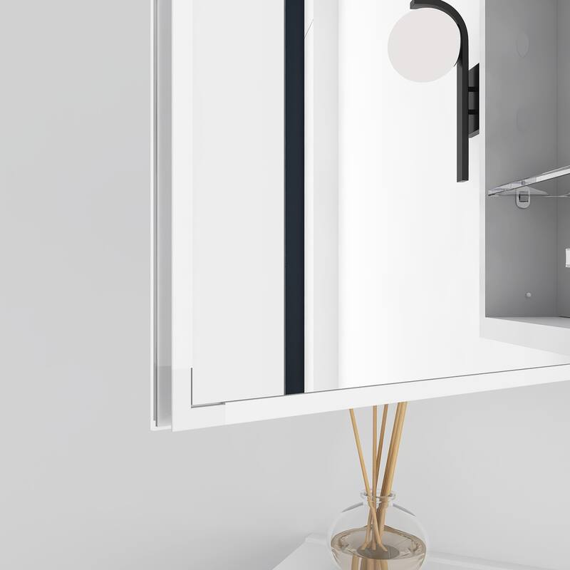 Rectangular Aluminum Medicine Cabinet with Mirror
