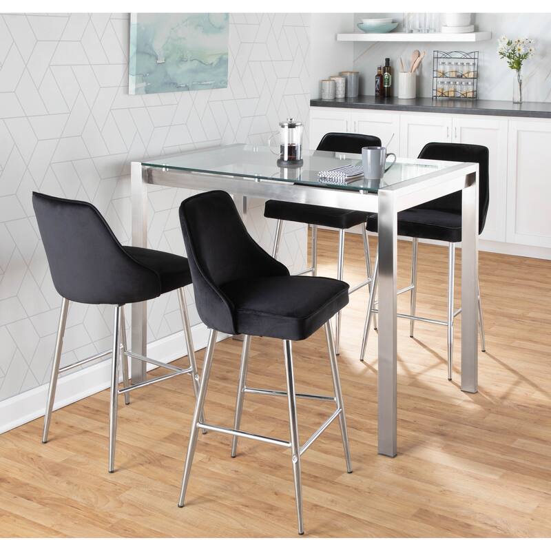 LumiSource Fuji Contemporary Stainless Steel Counter Table