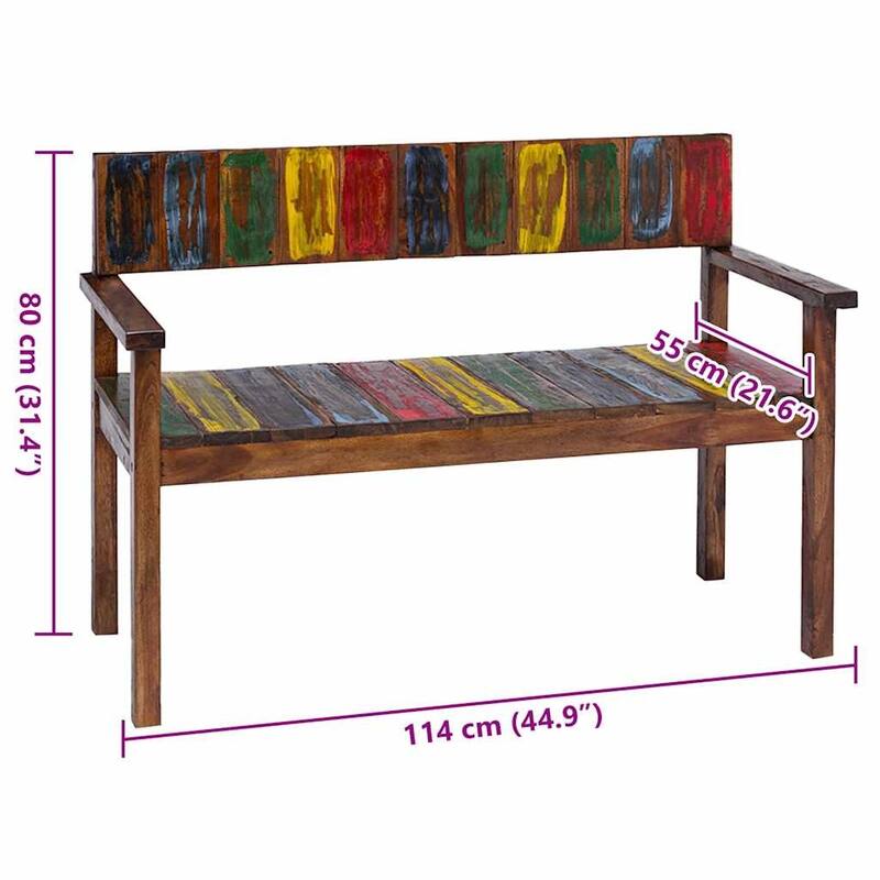 vidaXL Dining Chairs Accent Side Chair Reclaimed Wood Solid Reclaimed Wood - 17.7" x 17.7" x 33.5"