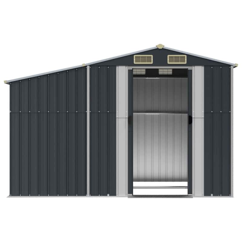 vidaXL Garden Shed Metal Outdoor Storage Tool Shed House Galvanized Steel
