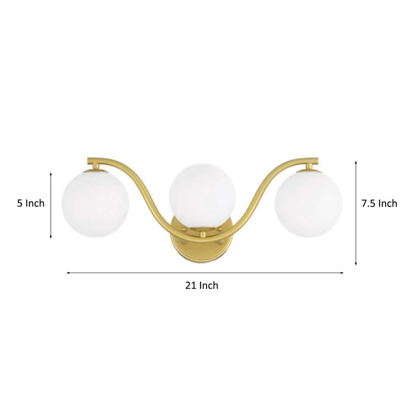 Acroma - 3 - Light Gold Seel Wavy Dimmable Vanity Light