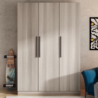 Timechee 47.2 Armoire Clothes Storage Solid Wood Handles Wardrobe White Bed Bath Beyond 37503432