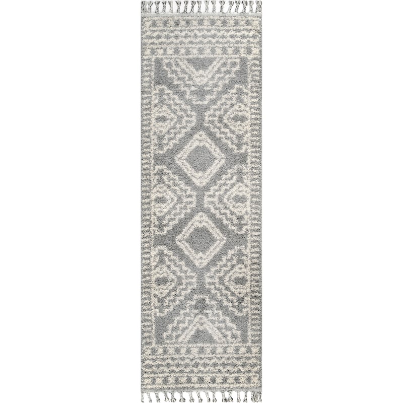 Nuloom Vasiliki Moroccan Shag Tasseled Area Rug
