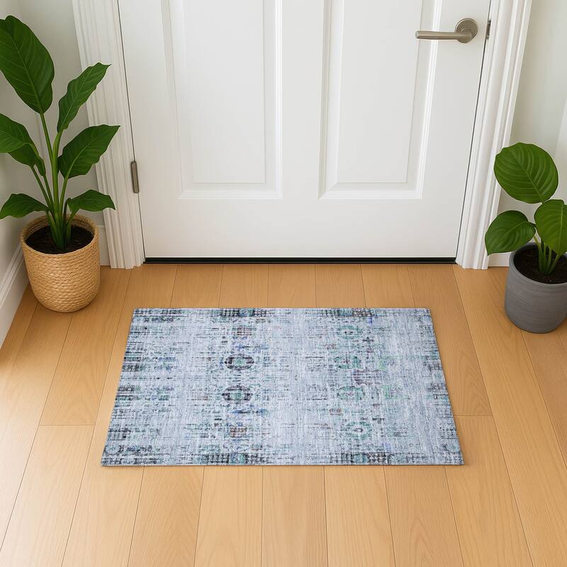Premium Washable Super Soft Vintage Boho Mayfield Rug - Blue - 1'8" x 2'6"