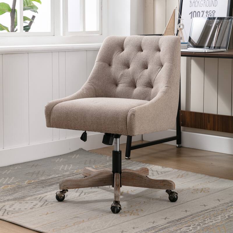 Modern Tufted Velvet Swivel Home Office Chair