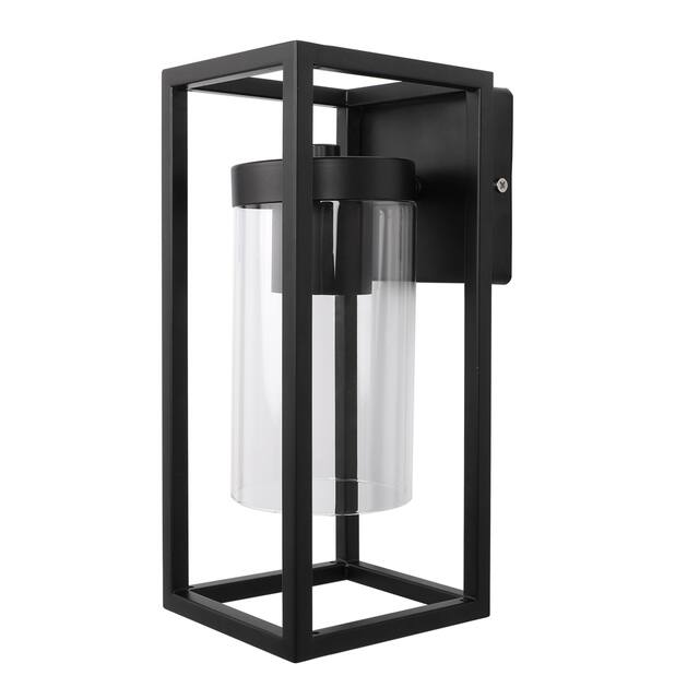 1-Light Modern Metal Glass Wall Sconce Wall Mount Light Fixture Black - 4.3 x 4.7x 10.6 inch