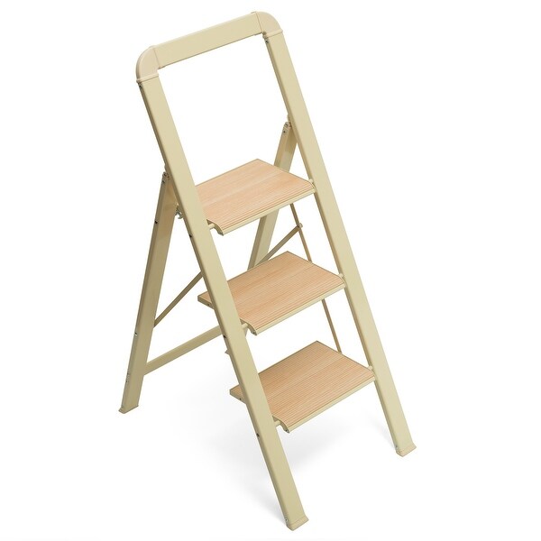 3 Step Ladder Folding Step Stool for Adults with Wide Anti Slip Pedal Aluminium Lightweight Foldable Step Ladders Bed Bath Beyond 40721894