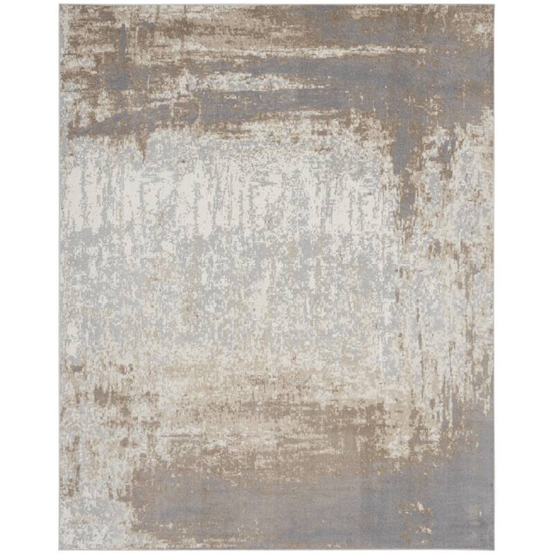 Abstract Modern Non Skid Stain Resistant Low Pile Area Rug - 144' X '108' X '0.25