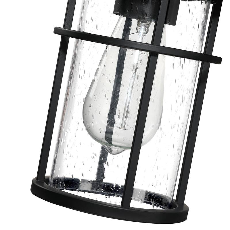 1 Light Matte Black Lantern Outdoor Wall Sconce - Matte Black