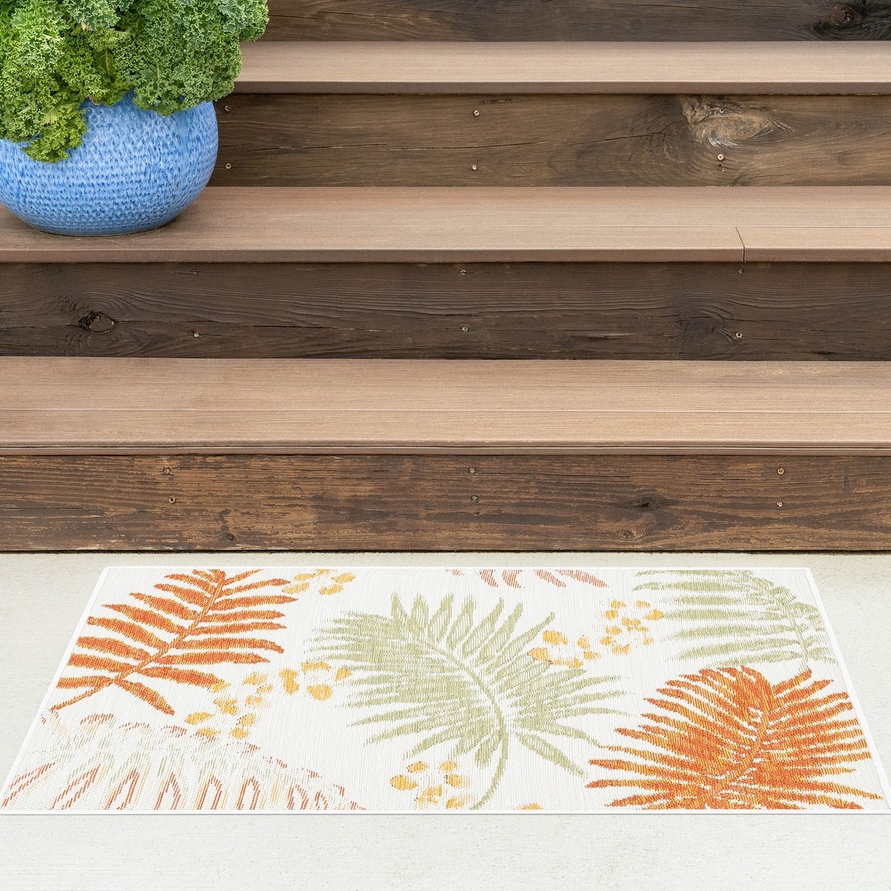 Alfresco Nautical & Coastal Floral & Botanical Reversible Indoor/Outdoor Area Rug