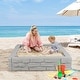 preview thumbnail 22 of 27, Costway Kids Sandbox with Cover Bottom Liner Backyard Beach HDPE - See Details Grey