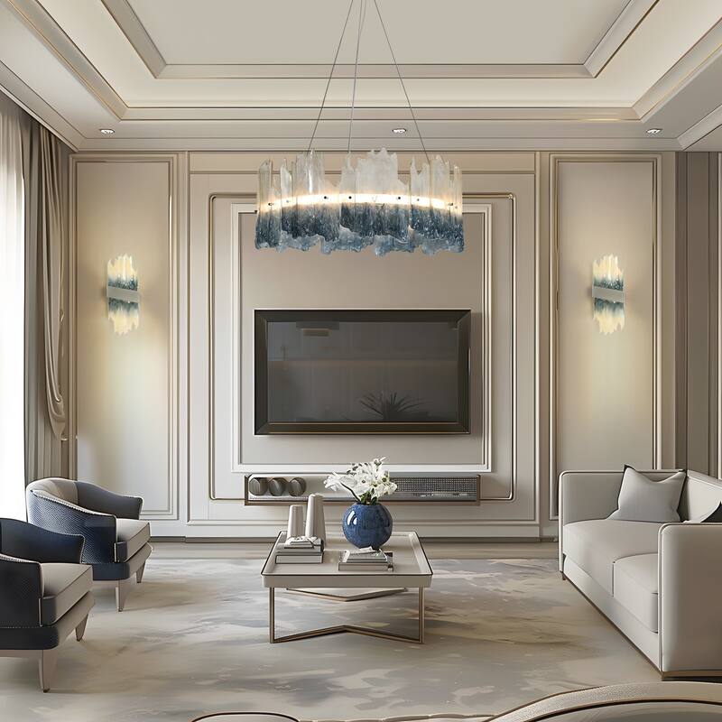 Modern LED Chrome Art Deco Wall Sconce Dimmable Bathroom Vanity Light - W 8.6" x L 22.2" x H 3.9"