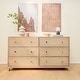 preview thumbnail 2 of 6, Elio Rattan 6 Drawer Dresser with Brass Knob