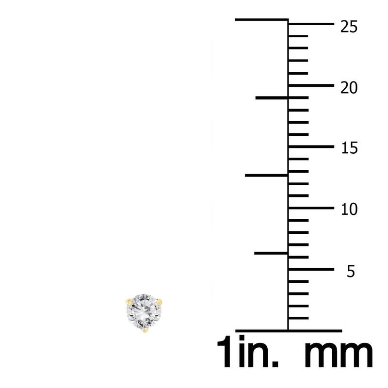 Marquee 14K Yellow Gold 1/4ct TDW Certified Martini Set Round Diamond Solitaire Earrings (K-L, I2-I3)
