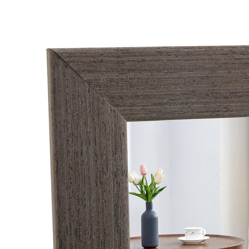 Roomfitters Full-Length Mirror with Black Solid Wood Frame, 71"x31.5" Floor Standing or Wall-Mounted Dressing Mirror