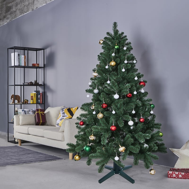 Green Adjustable Artificial Christmas Tree Stand - For Trees up to 7.75ft Tall - 21