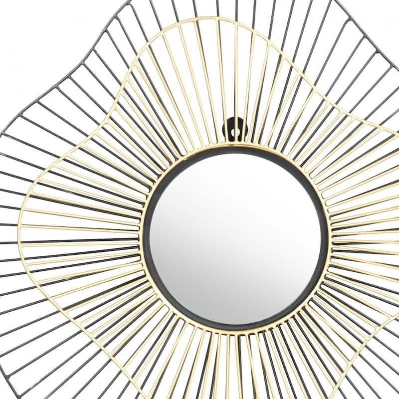 HomeRoots 22" Black Abstract Metal Framed Accent Mirror