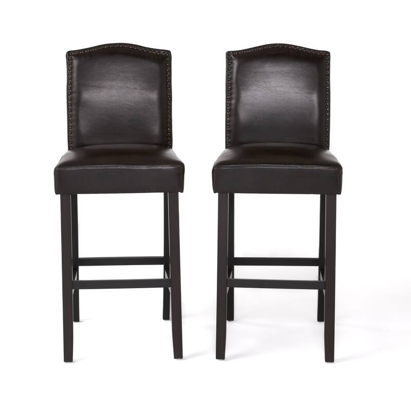 Logan Bonded Leather Backed Barstool (Set of 2) by Christopher Knight Home
