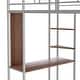 preview thumbnail 5 of 6, Silver Twin Metal Loft Bed with 2 Shelves and one Desk