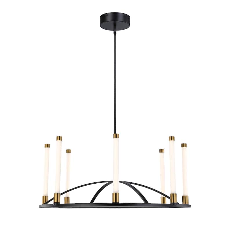 Infiniti Collection 8-Light Integrated LED Chandelier, Matte Black & Brass - Black