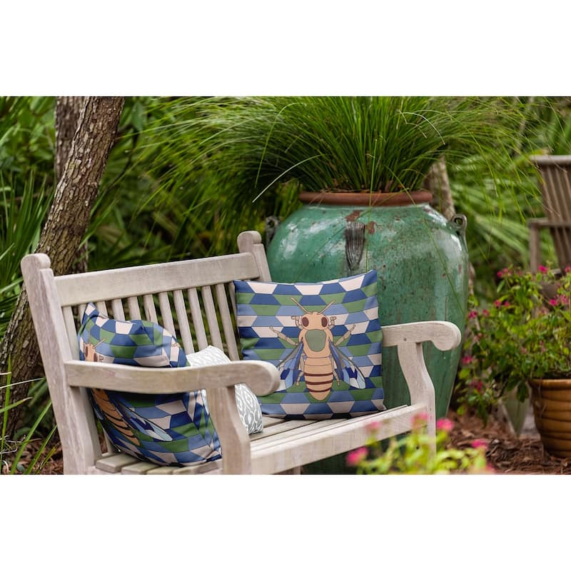 Bee and Comb Indoor/Outdoor Throw Pillow
