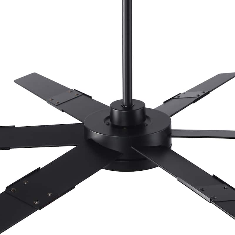 60 in.Smart Matte Black Integrated LED Dimmable Ceiling Fan with Light and Remote and APP Control