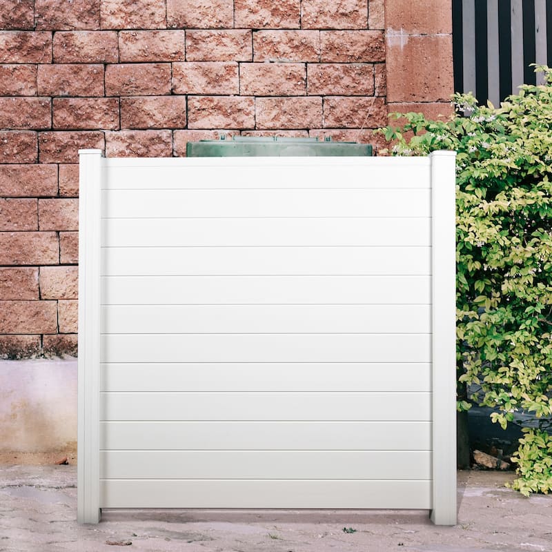Privacy Screen Outdoor Privacy Fence Panels for Air Conditioner and Trash Can (2 Panels-White) - White-48x48x48 - Large