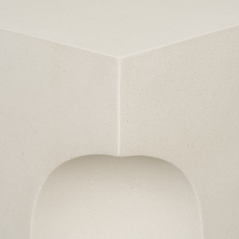 Bunda Square Sculptural Stone Finish Accent Table