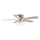 preview thumbnail 11 of 12, 52" Tranistional Glass 3-Light Low Profile Flush Mount Ceiling Fan Chandelier with Remote