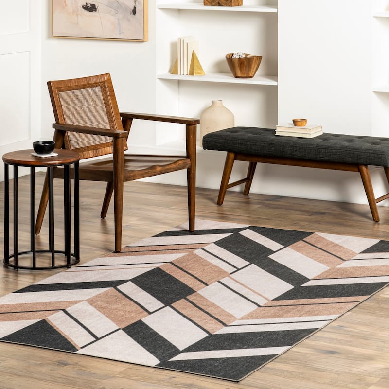 Nuloom Rita SpinClean Chevron Machine Washable Area Rug