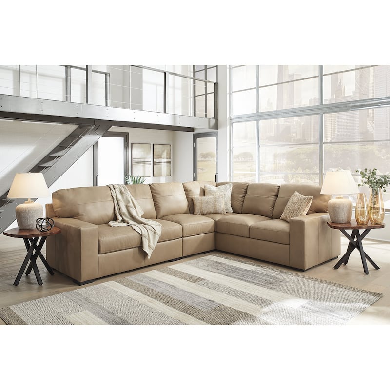 Signature Design by Ashley Bandon Brown 3-Piece Sectional - 127"W x 100"D x 41"H - Right Facing
