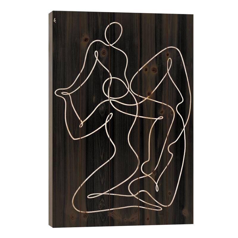 Pas De Deux Print On Wood by Lia Chechelashvili - Multi-Color - 26x18x1.5