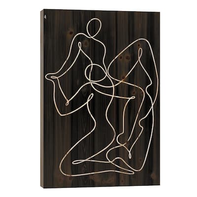 Pas De Deux Print On Wood by Lia Chechelashvili - Multi-Color