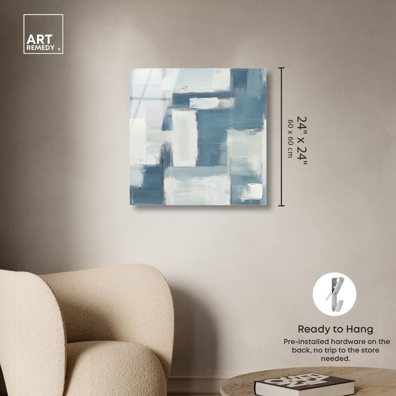 Deconstructed Blue III Acrylic by Art Remedy, Ready to Hang